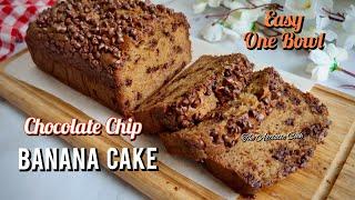 Banana Cake Recipe | Chocolate Chips Banana Bread | Chocolate Chip Banana Cake | Easy One Bowl