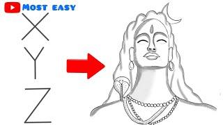 How to draw Shiva | Easy drawing of Mahadev | Step by step Shiva drawing