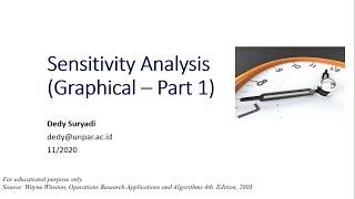 Week9.1 Sensitivity Analysis (Graphical, Part 1/2)