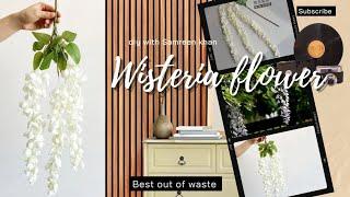 How to make wisteria flower // Home decor // wall hanging #diy #bestoutofwastecraftidea