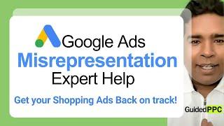 Google Ads Misrepresentation Expert Help. Get your Shopping Ads Back on track!