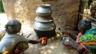 DESHI DARU MAKING PROCESS | how to make homemade steamed deshi wine using mahuya dry flower by tribe