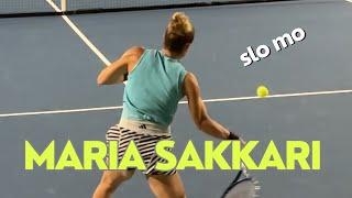 Maria Sakkari in San Diego slo mo video of point during match