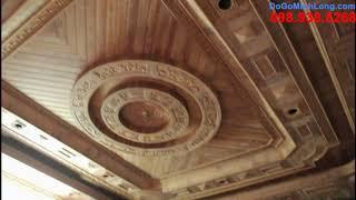 Thi công trần gỗ gõ đẹp nhà anh Đại Ứng Hòa - Hà Nội,trần gỗ Minh Long