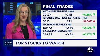 Final Trades: Axon Enterprise, Morgan Stanley, Eagle Materials and IYR