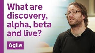 What are the Discovery, Alpha, Beta and Live stages in developing a service?