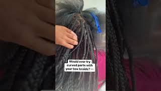 Or do you prefer brick lay?  #boxbraids #traditionalboxbraids #curved #curvedparts