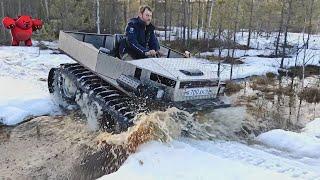 Самодельный Гусеничный Вездеход! Установка и Обкатка НОВОГО двигателя LONCIN 30 Л.С!