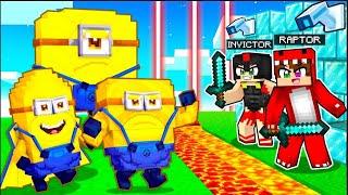 SUPERS MINIONS vs BASE SECRETA de MI VILLANO FAVORITO  RAPTORGAMER en Minecraft