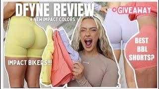 DFYNE REVIEW| NEW IMPACT COLORS + BEST BBL SCRUNCH BIKERS??SHORTS & LEGGINGS TRY ON HAUL 2024