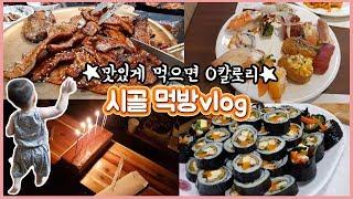 Eng sub] 할아버지생신잔치와 시골먹방2박3일동안 살채우기 먹방브이로그!