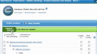 Selecting CINAHL Headings for Your CINAHL Search