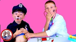 Doctor Set Toys | Painted Faces! | Mike and Jake Pretend Play | Doctor Kit  डॉक्टर सेट | العاب دكتور