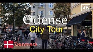 ⁴ᴷ⁶⁰ Odense City Center tour: Kongensgade and Mageløs Streets | Walking in Odense, Denmark 2020