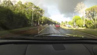 Idiot Driver - Ute does 80kmh in a bus lane during school zone hours in the wet