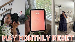 MAY 2023 MONTHLY RESET ROUTINE | budgeting, goals, favorites, social media content, books read/tbr