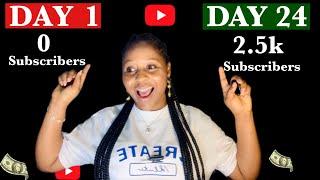 How I Gained 2500 Subscribers In 24 Days  ( how to grow YouTube channel)