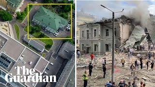 Ukraine’s biggest children’s hospital hit by Russian missile: before-and-after visuals