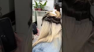 Tape in #60 White Blonde Hair Extensions markethairextension #hairtrend #hairandstyles #hairstyle