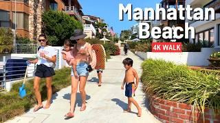 LOS ANGELES  Manhattan Beach Summer Walk  California 4K