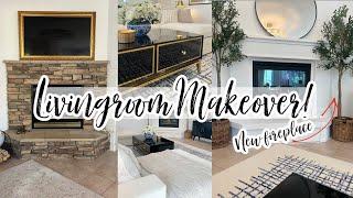 DIY FIREPLACE MAKEOVER // LIVING ROOM DECORATE WITH ME // EASTER TABLESCAPE