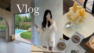 vlog 이곳은 마치 발리..🫧ㅣ춘천 디어라운더맨션, 한남동 아우치, 더트러플베이커리 키친, 시에 미니 스크런치, 경탁주, 메종드라카테고리 빙수, 어뮤즈 키티, 뉴칸 더블파워