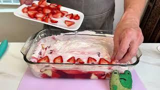 Strawberry no-bake dessert in 5 minutes.