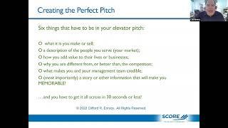 "Your Business Elevator Pitch: How to Sell Your Business Plan to Potential Investors"