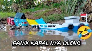 Truk Wahyu abadi & Truk giga om Irul explor panik naik kapal oleng  || versi miniatur truk ||