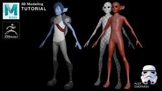 Easy 3D Character Modeling in Maya - Part 4 - Sculpting and UVs