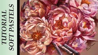 How to draw Flowers | Peony Soft Pastel Painting