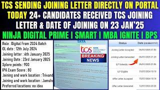 TCS 6 Jan'25 Latest Pending Onboarding Update | TCS Ninja Digital Mass Onboarding on 16, 20 & 23 Jan