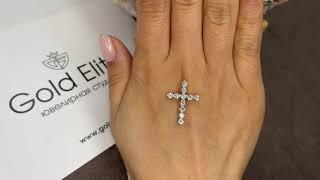 Крестик с бриллиантами 0.66ct 3/5A