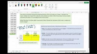 Excel for Intro Statistics #3: Calculating the Mean, Median, Mode, and Midrange