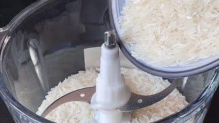 Pour the rice into the meat grinder, it's so fragrant