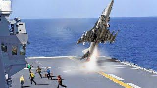 AV-8B Harrier II Showing the Insane Jump on Aircraft Carrier