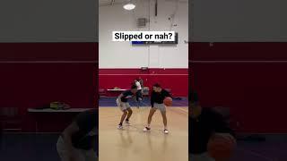 He slipped or got crossed? #subscribe #like #comment #basketball #lovebasketball