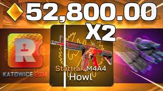 WE UNBOXED $50,000 IN 2 M4A4 HOWL PULLS!