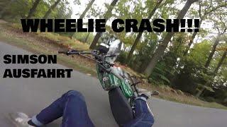 WHEELIE CRASH | Simson | 50ccm | Simson Ausfahrt | Simsontuning | Wheelie fail | simson.junkie