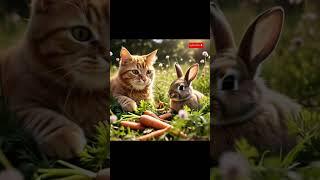 AI Video #cat #rabbit #ytshorts #shorts #catshorts