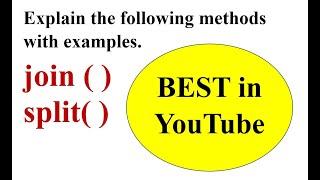 Explain join() and split() methods with examples | Python | EnggClasses