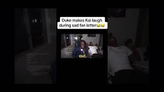 Kai and Duke laughing at sad fan letter