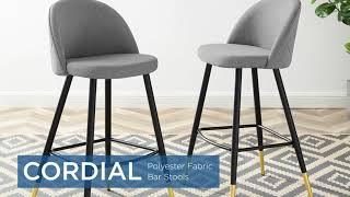 Cordial Fabric Upholstered Dining Bar Stools