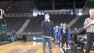 Joe Mendez Sings National Anthem at Barclays Center