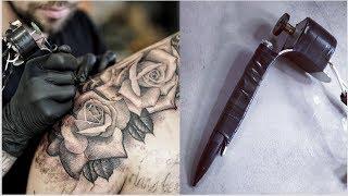 BEST HOME MADE TATTOO GUN  /  BUILDING AND USING IT (realistic rose tattoo)