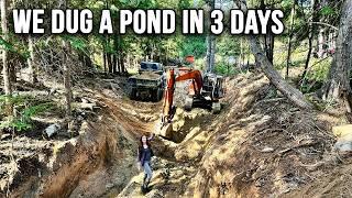 I Dug A MASSIVE Pond In 3 Days (and found water)