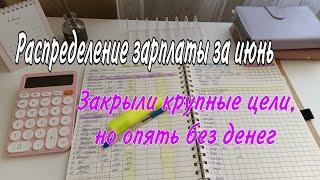 Распределение зарплаты в июне. Скоро год, как веду систему. Закрыли ещё  цели 2024 года..