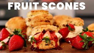 Fruit Scones Recipe with Chantilly Cream & Strawberry Jam | Perfect Tea-time Treat!