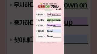 같은듯 다른 구동사 no.25 | ️구동사를 쉽게! | 영어단어장 | 영어정리장 | 단어암기장 #영어회화 #기초영어 #구동사 #영어구동사 #이디엄 #관용표 #shorts