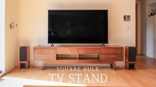 SQUARERULE FURNITURE - Making a Walnut Tv Stand  With Drawers  - Dovetail Joint